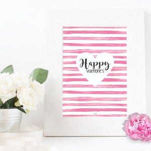 Happy Valentine printable sign, wall art / INSTANT DOWNLOAD