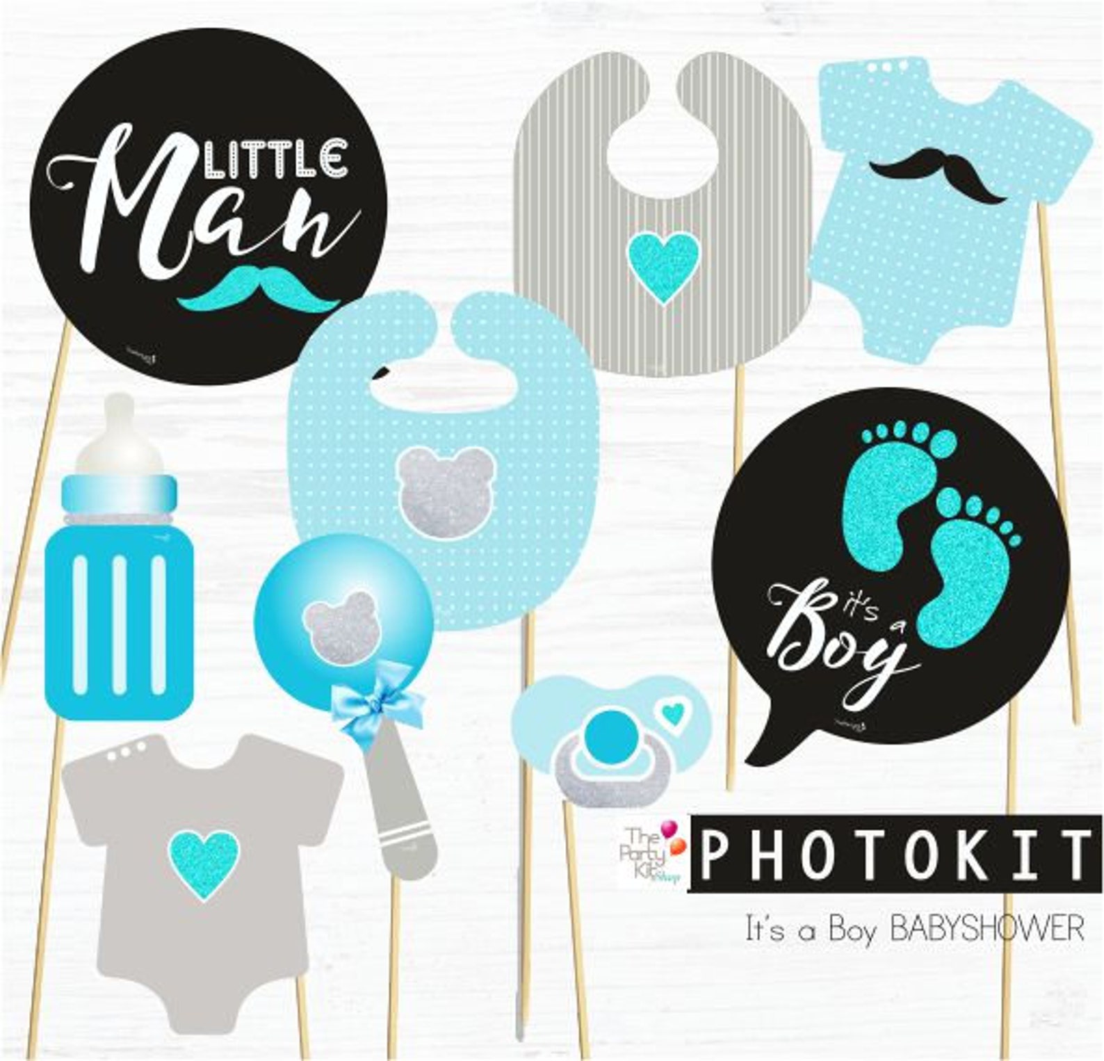 It's a BOY Photo Booth Props / Babyshower Photoprops - Etsy