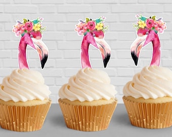 Flamingo printable Cupcake toppers/ INSTANT DOWNLOAD