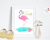 Let's Flamingle! flamingo party print- Deco sign / party decor, flamingo,  summer, Party , Typography Art, Digital Print / INSTANT DOWNLOAD
