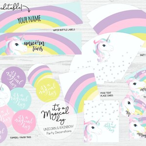 Unicorn & Rainbow party printables SUPER VALUE PACK /Instant Download