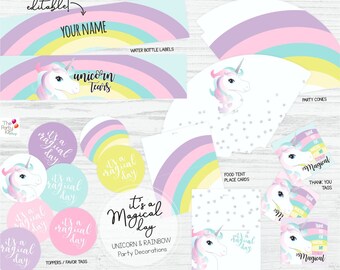 Unicornio imprimibles para fiesta PACK ESPECIAL / descarga Inmediata