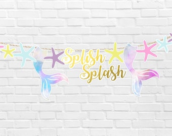 Mermaid printable banner/instant download