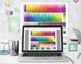 Printable digital color chart- The Ultimate resource for printable designers/ Instant download