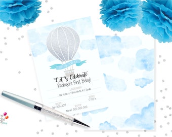 fill in Party invitation "Up and Away" / INSTANT DOWNLOAD