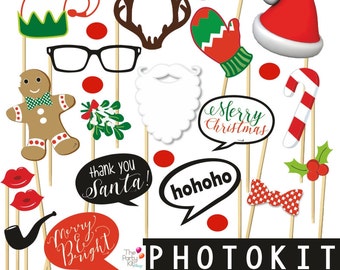 CHRISTMAS printable props / Photokit, photocall, printable, instant download, props, Photoprops