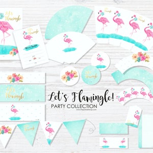 Flamingo printable Party pack/ INSTANT DOWNLOAD