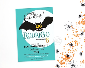 Halloween party invitation, halloween birthday invitation / DIGITAL FILE