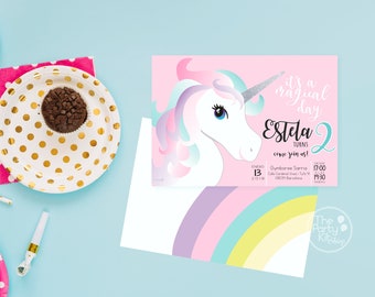 Unicorn party invitation / PRINTABLE Invitation