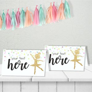 Ballerina printable tent cards / instant download