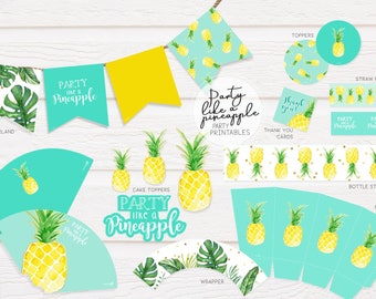 Party like a pineapple party printables SUPER VALUE PACK / Instant Download