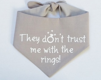 ANY COLOUR They don't trust me with the rings! Ring Bearer Dog Wedding Bandana Outfit