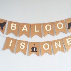 ANY BREED & AGE Dog Birthday Bunting Banner Sign Personalised Personalized Custom Party Supplies