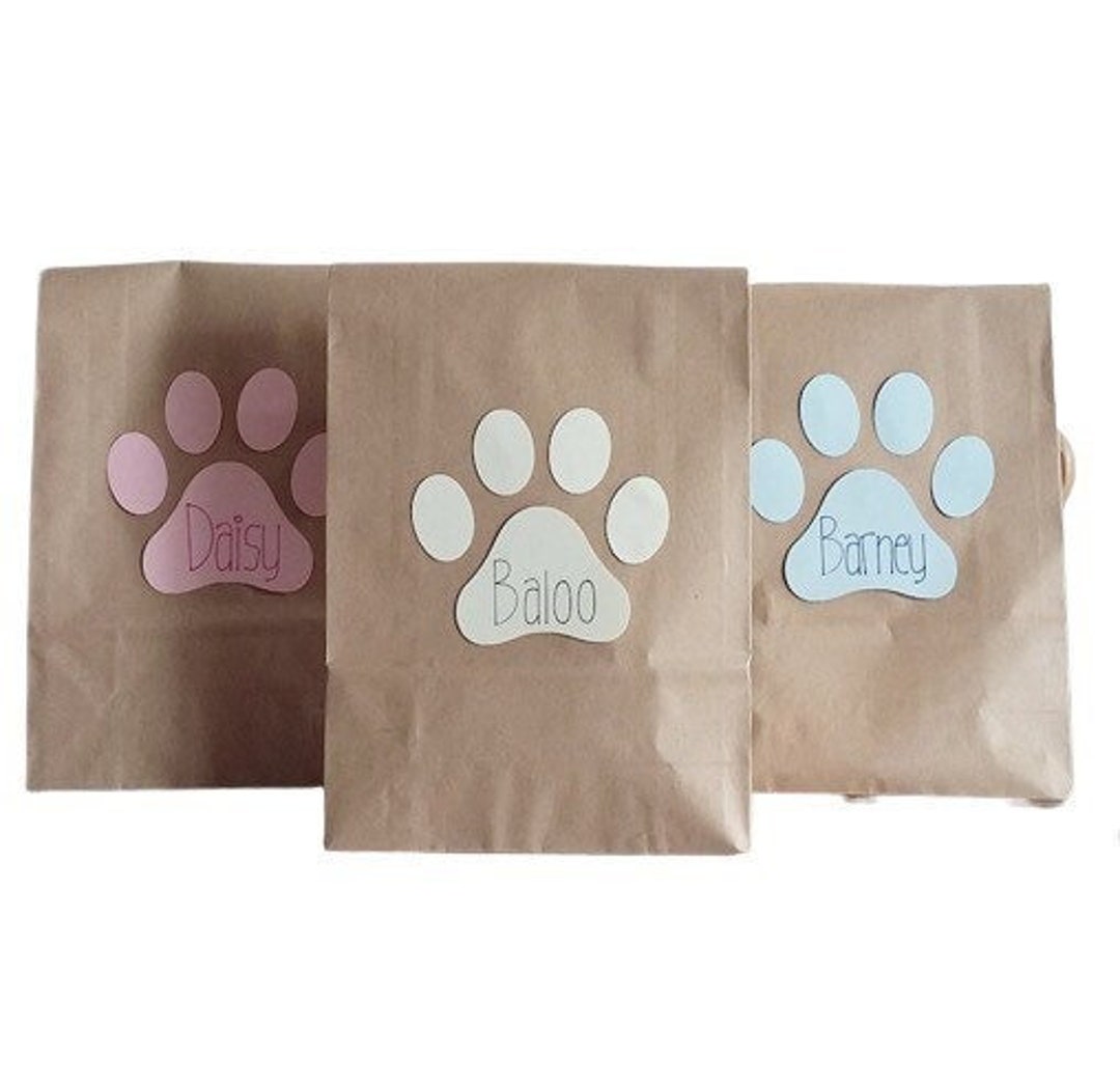 Personalised Dog Party Bags Paw Print Favor Favour Gift Bags Etsy