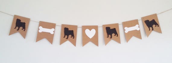 ANY BREED Dog Room Decor Birthday Party Decorations Banner Bunting Sign Monochrome Pink Blue Dog Bedroom
