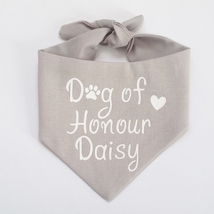 ANY COLOUR Personalised Dog Of Honour Wedding Bandana