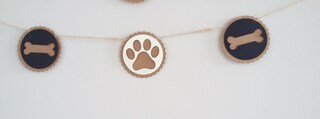 Amosfun Striscione Decorativo A Forma Di Zampa Di Cane, In Lino Rustico, 18x13 Cm, Ghirlanda A Coda Di Rondine Per Compleanni A Tema Animale