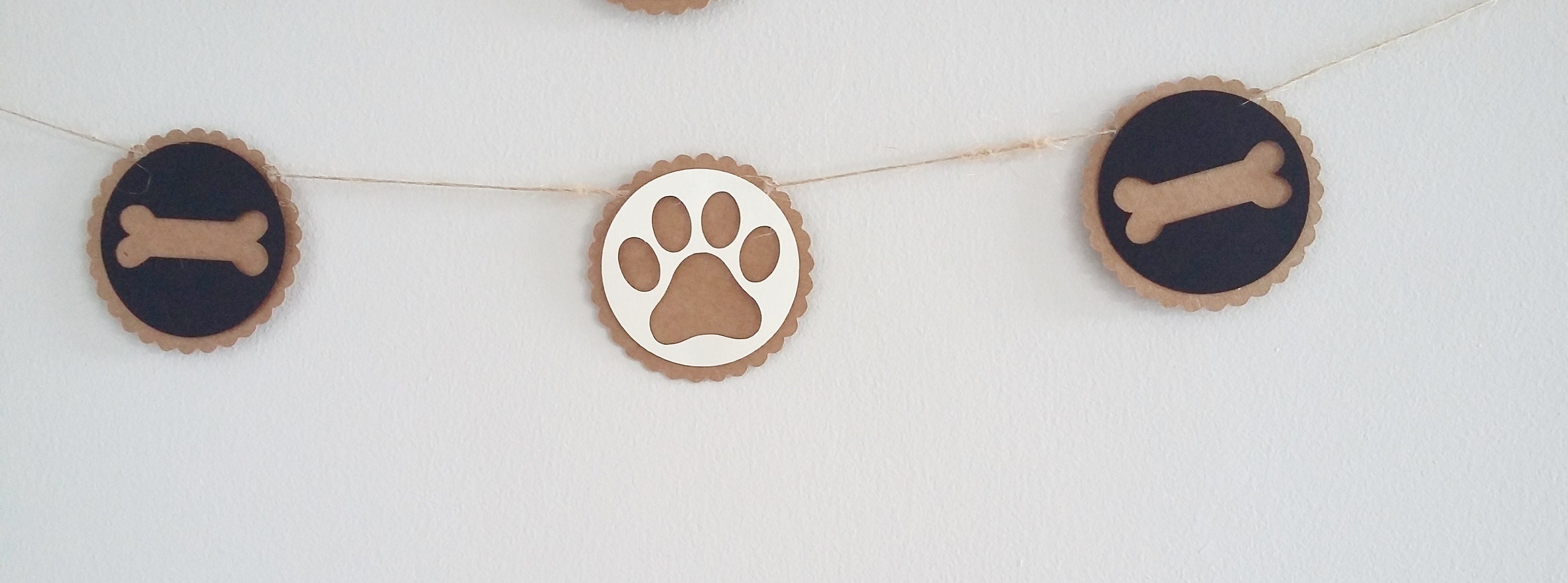 Amosfun Striscione Decorativo A Forma Di Zampa Di Cane, In Lino Rustico, 18x13 Cm, Ghirlanda A Coda Di Rondine Per Compleanni A Tema Animale