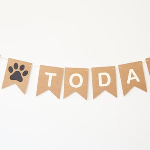 ANY AGE Dog Cat Birthday Bunting Banner Sign Dog Birthday Party One Today Custom Personalised Personalized Paw Print