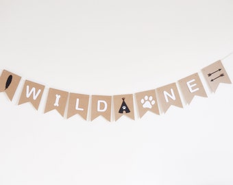 N’IMPORTE QUELLE COULEUR Wild One Dog First 1st Birthday banner Bunting Party Decoration