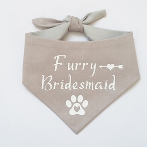 ANY COLOUR Furry Bridesmaid Girl Dog Wedding Bandana Collar
