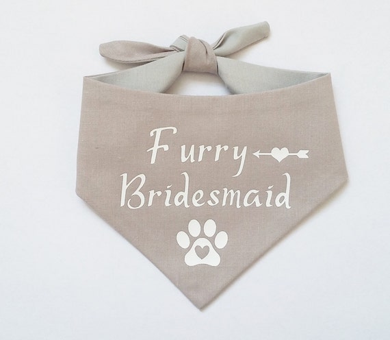 Furry Bridesmaid White 1 Piece Furry Bridesmaid Flower Wedding Dog Bandana Bridesmaid Announcement Wedding Gift