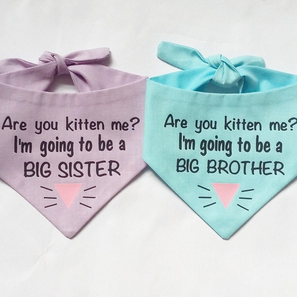 Cat Big Brother OR Sister Pregnancy Announcent Reveal Bandana Funny