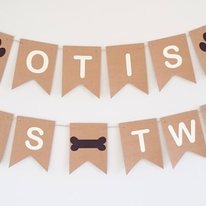 ANY AGE Dog Birthday Bunting Banner Sign Personalised Personalized Custom Dog Birthday Party Supplies