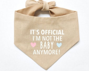 ANY COLOUR I’m not the baby anymore pregnancy announcement dog cat bandana