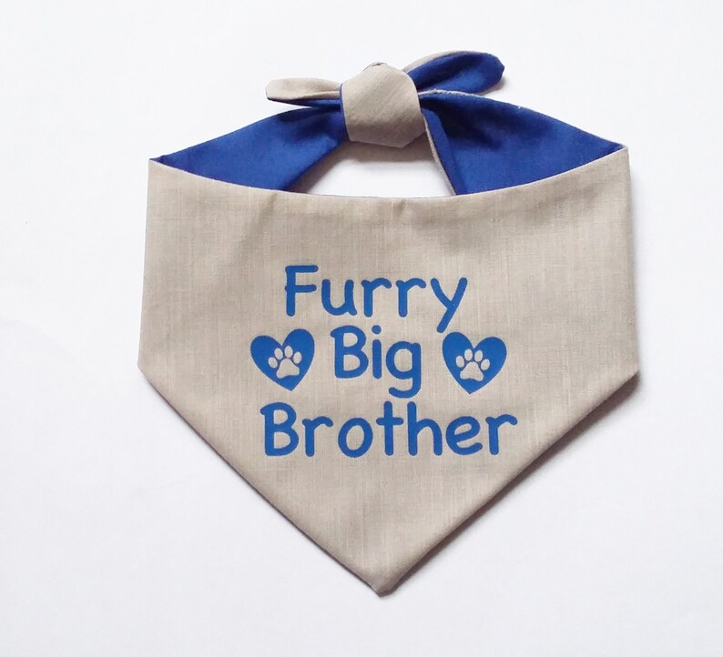 BIG BROTHER/SISTER Dog Bandana Furry Big Brother Sister Etsy