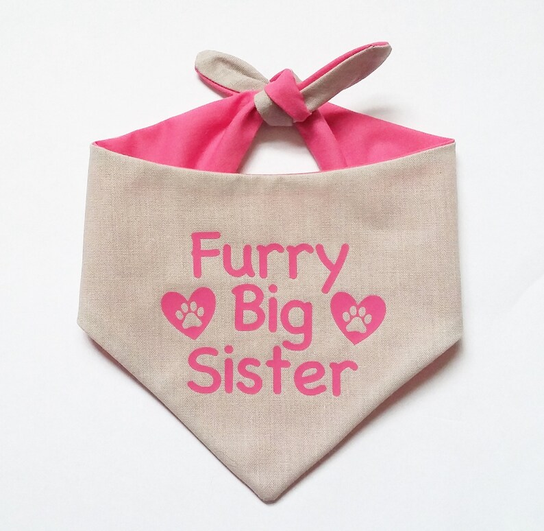 BIG BROTHER/SISTER Dog Bandana Furry Big Brother Sister Etsy