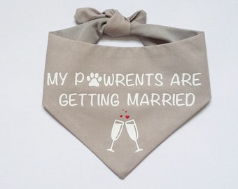 ANY COLOUR My parents are getting married Dog Bandana Engagement Wedding Announcement
