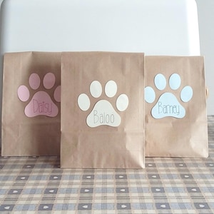 Personalised Dog Party Bags Paw Print Favor Favour Gift Bags