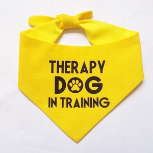 Therapy Dog In Training Bandana Yellow Red Blue