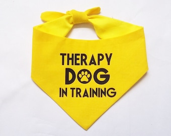 Therapy Dog In Training Bandana Yellow Red Blue