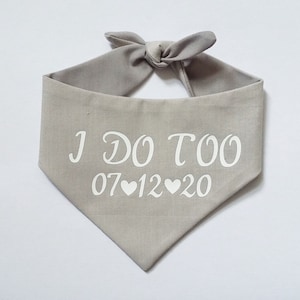ANY COLOUR I Do Too Personalised Personalized Dog Wedding Bandanda Collar Outfit