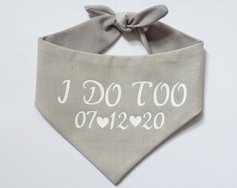 ANY COLOUR I Do Too Personalised Personalized Dog Wedding Bandanda Collar Outfit