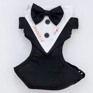 ANY COLOUR WRITING Personalised Dog Cat Wedding Tuxedo Harness