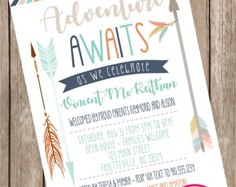 Adventure Awaits Baby Shower Printable Invitation