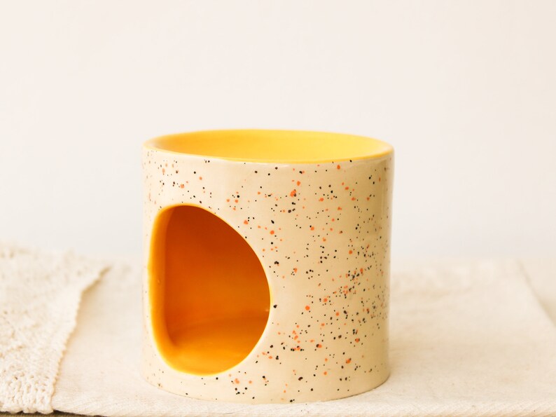 Handmade Ceramic Essential Oil Burner, Colorful Speckled Tealight Candle Holders, Aromatherapy Wax Melter, Home Decor, Fragrance Burner image 7