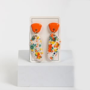 Handmade Ceramic Dangle Earrings: Maximalist Statement Jewelry