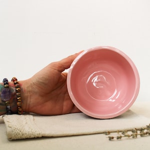 Handmade Ceramic 5'' Bowl, Pink Fluted 15 oz Serving Bowl, Speckled Soup, Cereal, Rice, Ice Cream, Breakfast, Ramen, Noodle, Deep Bowl image 5
