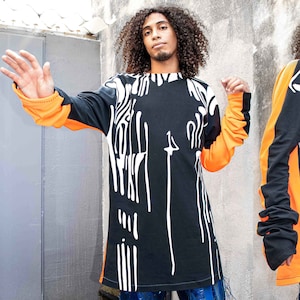 Oversized graphic sweatshirt, neon, street wear, goth, halloween, harajuku, designer, cyber punk, rave, hypebeast, aesthetic, edgy, alt