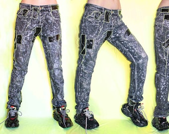 Jeans- hand painted and patchwork