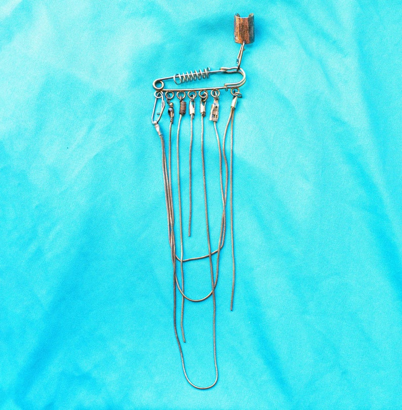 Safety Pin Ear Cuff/ Earring ONE EAR Upcycled Distressed Etsy