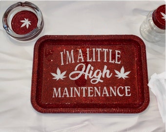 Kundenspezifisches 3-teiliges Rolling Tray Set -Aschenbecher-Stash Jar-Rolling Tray-420-Weed Rolling Tray