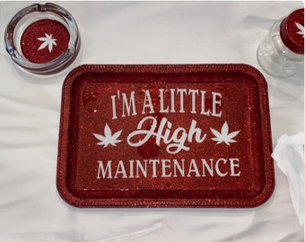 Custom 3pc Rolling Tray Set -Ashtray-Stash Jar-Rolling Tray-420-Weed Rolling Tray