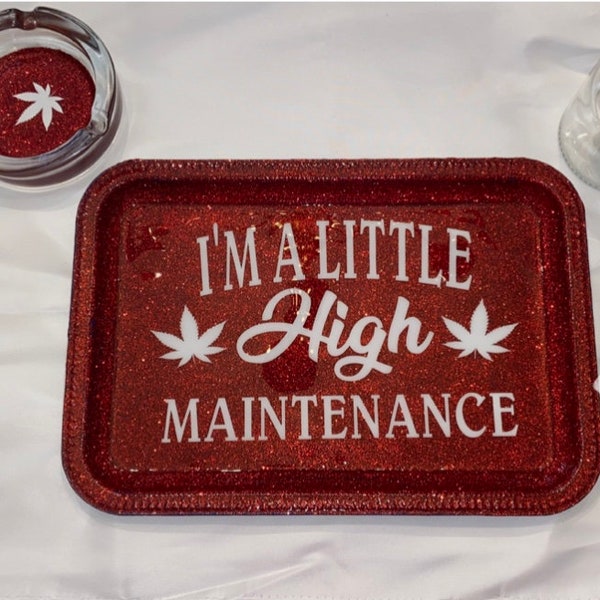 Custom 3pc Rolling Tray Set -Ashtray-Stash Jar-Rolling Tray-420-Weed Rolling Tray