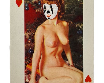 Ten of Hearts ICP Juggalette (Red-ish Wood Frame) - Hand-Painted Vintage Nudie Playing Card