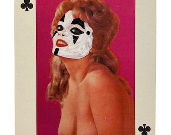 Seven of Clubs ICP Juggalette (Gold Frame) - Hand-Painted Vintage Nudie Playing Card